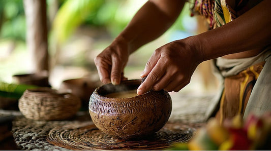 A person harvesting kava.