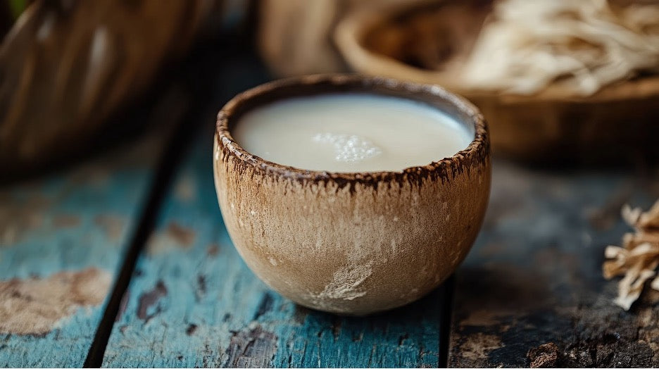 A bowl with kava.